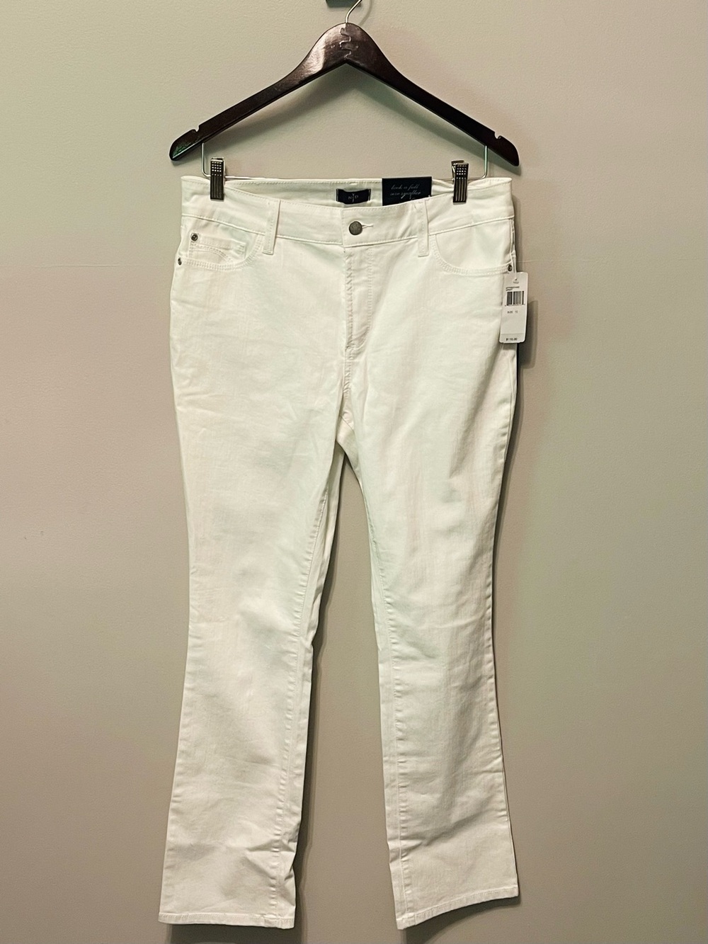 NYDJ Marilyn Straight Mini Boot White High Rise Jeans Size 10 - Picture 4 of 9